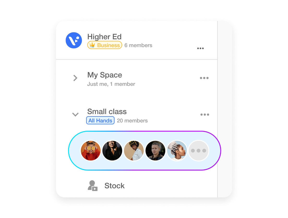 Visla's education marketing team collaboration in shared video workspaces and teamspaces.